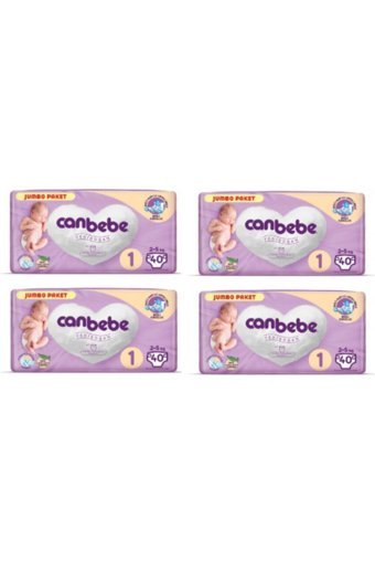 Canbebe Yenidoğan Cırtlı Bebek Bezi 4x40 Adet