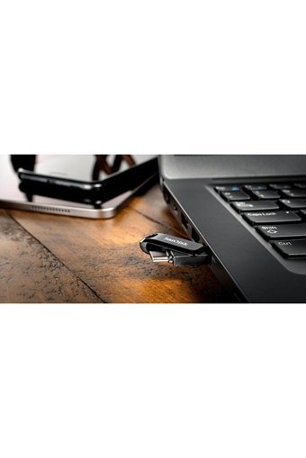 SanDisk Dual Drive Go Sdddc3-032g-g46 Çift Taraflı USB 3.1 Type C 32 GB Flash Bellek Siyah
