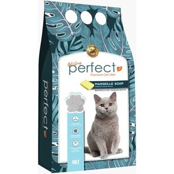 Perfect Marsilya Sabunu Kokulu Topaklanan İnce Taneli Bentonit Kedi Kumu 10 lt