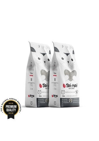 Toi Kokusuz Topaklanan İnce Taneli Aktif Karbonlu Bentonit Kedi Kumu 2x10 lt