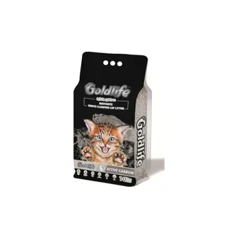 Goldlife Kokusuz Topaklanan Kalın Taneli Aktif Karbonlu Bentonit Kedi Kumu 10 lt