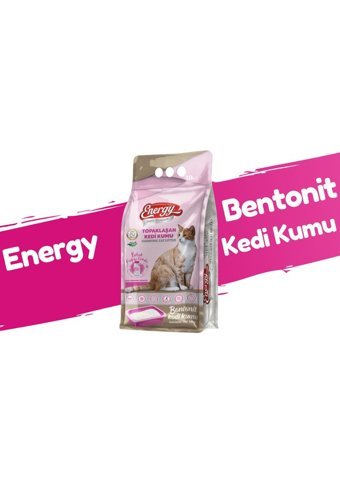 Energy Bebek Pudrası Kokulu Topaklanan İnce Taneli Bentonit Kedi Kumu 2x10 lt