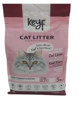 Keyf Bebek Pudrası Kokulu Topaklanan Kalın Taneli Bentonit Kedi Kumu 5 lt