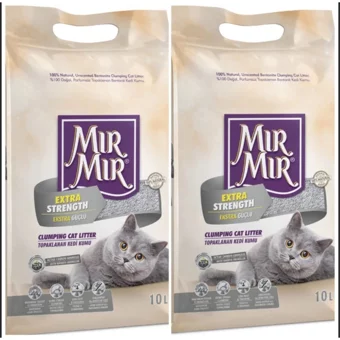 Mır Mır Kokusuz Topaklanan Kalın Taneli Aktif Karbonlu Bentonit Kedi Kumu 2x10 lt