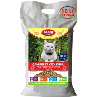 Bonny Nice Doğal Kalın Taneli Çam Pellet Kedi Kumu 15x10 lt