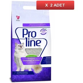 Proline Lavanta Kokulu Topaklanan İnce Taneli Bentonit Kedi Kumu 2x5 lt