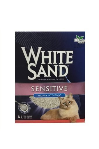 White Sand Sensitive Topaklanan İnce Taneli Bentonit Kedi Kumu 6 lt