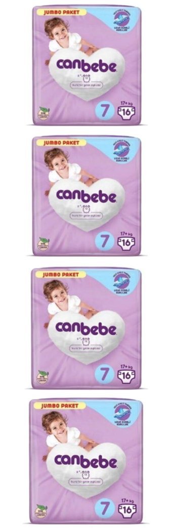 Canbebe 7 Numara Cırtlı Bebek Bezi 4x16 Adet