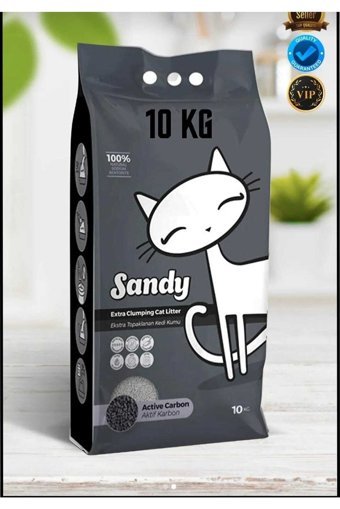 Sandy Kokusuz Topaklanan İnce Taneli Aktif Karbonlu Bentonit Kedi Kumu 10 lt