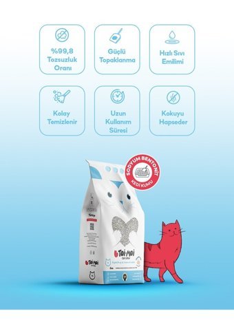 Toi Moi Marsilya Sabunu Kokulu Topaklanan İnce Taneli Bentonit Kedi Kumu 2x10 lt