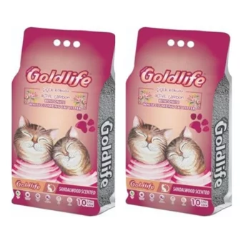 Goldlife Çiçek Kokulu Topaklanan İnce Taneli Aktif Karbonlu Bentonit Kedi Kumu 10 lt