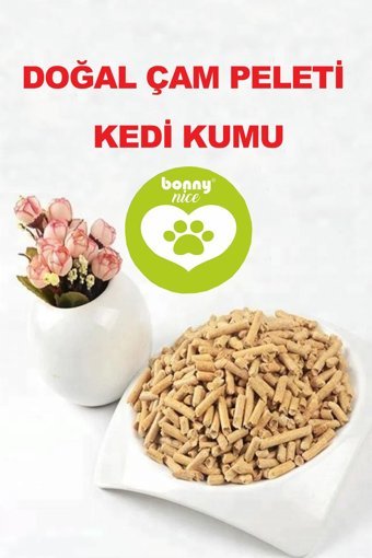Bonny Nice Doğal Topaklanan Kalın Taneli Çam Pellet Kedi Kumu 2x10 lt