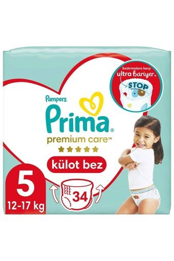 Prima Premium Care 5 Numara Külot Bebek Bezi 34 Adet