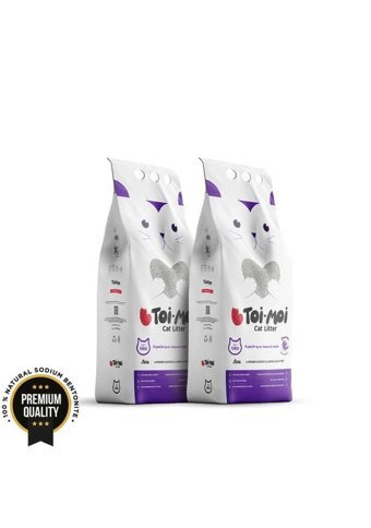 Toi Moi Lavanta Kokulu Topaklanan İnce Taneli Bentonit Kedi Kumu 2x10 lt