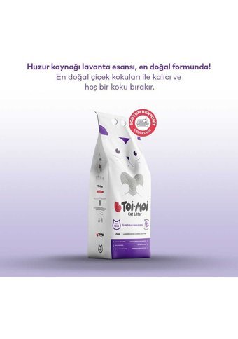 Toi Moi Lavanta Kokulu Topaklanan İnce Taneli Bentonit Kedi Kumu 2x10 lt