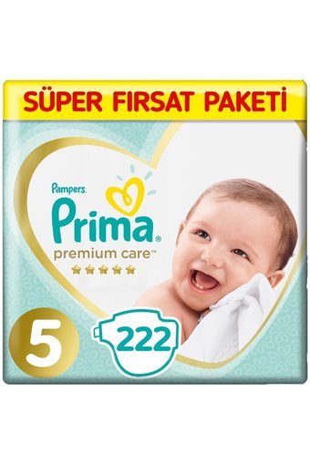 Prima Premium Care 5 Numara Cırtlı Bebek Bezi 222 Adet