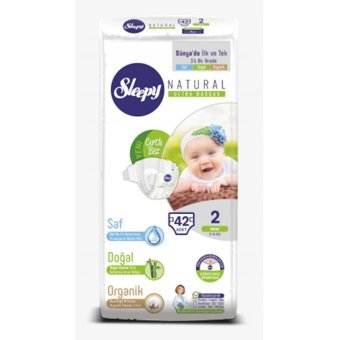 Sleepy Natural Ultra Hassas 2 Numara Organik Göbek Oyuntulu Cırtlı Bebek Bezi 42 Adet