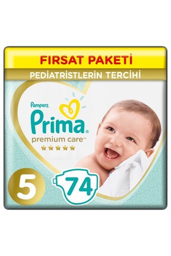 Prima Premium Care 5 Numara Cırtlı Bebek Bezi 74 Adet