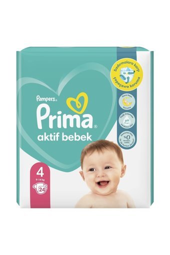 Prima Aktif Bebek 4 Numara Cırtlı Bebek Bezi 24 Adet