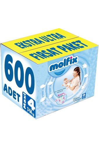 Molfix Maxi 4 Numara Cırtlı Bebek Bezi 600 Adet