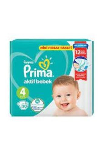 Prima Aktif Bebek 4 Numara Cırtlı Bebek Bezi 30 Adet