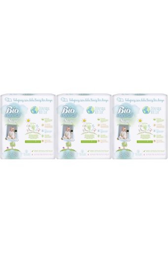Sleepy Bio Natural 5 Numara Organik Cırtlı Bebek Bezi 3x80 Adet