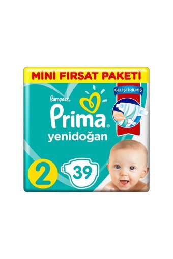 Prima Aktif Bebek 2 Numara Cırtlı Bebek Bezi 39 Adet