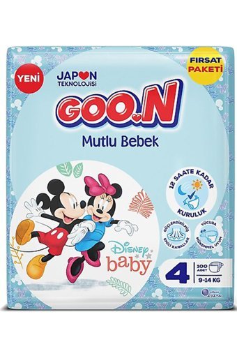 Goon Mutlu Bebek 4 Numara Cırtlı Bebek Bezi 100 Adet