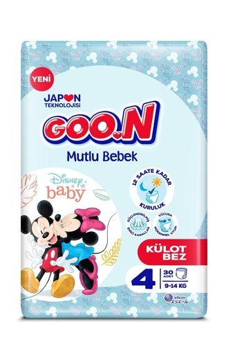Goon Mutlu Bebek 4 Numara Külot Bebek Bezi 30 Adet