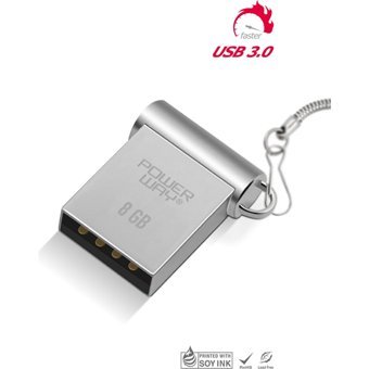 Powerway Mini USB 3.0 Type A 8 GB Flash Bellek Metal