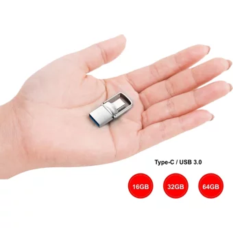 Concord C-OTGT32 Mini Çift Taraflı USB 3.0 Type C-Type A 32 GB Flash Bellek Metal