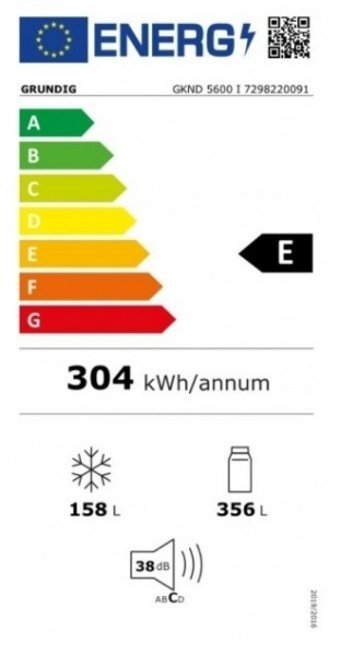 Grundig GKND 5600 Çift Kapılı No Frost E 514 lt Alttan Donduruculu Solo Buzdolabı