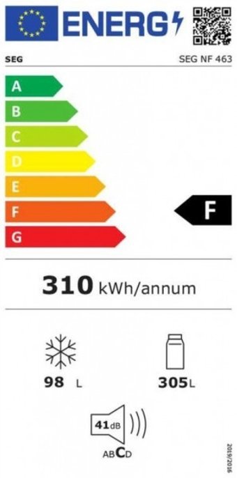 SEG NF 463 Çift Kapılı No Frost F 402 lt Üstten Donduruculu Solo Buzdolabı