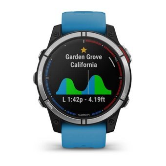 Garmin quatix 7 (010-02540-61) Su Geçirmez 47 mm Silikon Kordon Daire Unisex Akıllı Saat Mavi