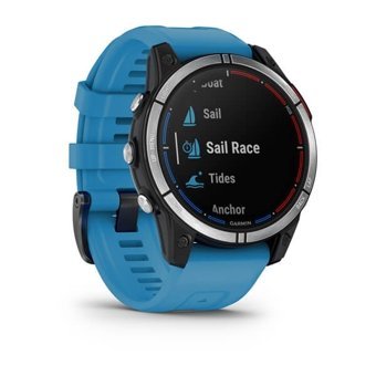 Garmin quatix 7 (010-02540-61) Su Geçirmez 47 mm Silikon Kordon Daire Unisex Akıllı Saat Mavi
