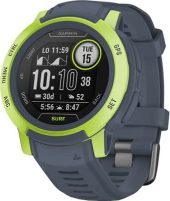 Garmin Instinct 2 Surf (010-02626-02) Su Geçirmez 45 mm Silikon Kordon Daire Unisex Akıllı Saat Mavi