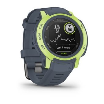Garmin Instinct 2 Surf (010-02626-02) Su Geçirmez 45 mm Silikon Kordon Daire Unisex Akıllı Saat Mavi