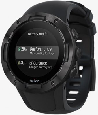 Suunto 5 Su Geçirmez 46 mm Silikon Kordon Daire Unisex Akıllı Saat Siyah