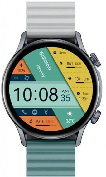 Kieslect KR Pro Limited Su Geçirmez 45 mm Silikon Kordon Kare Unisex Akıllı Saat Siyah