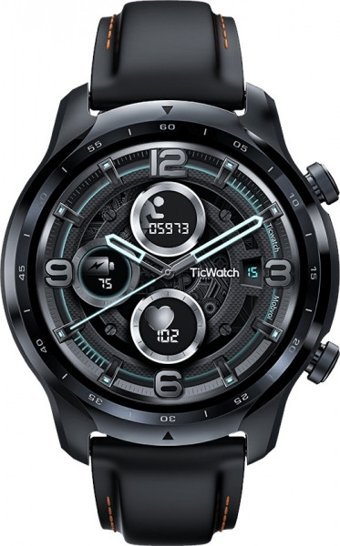 Ticwatch Pro 3 GPS (WH12018) Android Wear Su Geçirmez 48 mm Silikon Kordon Daire Unisex Akıllı Saat Siyah