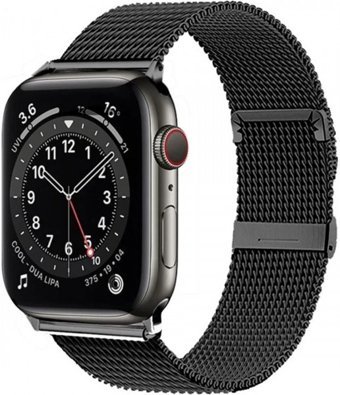 Carmenta Watch X7 Su Geçirmez Metal Örgü Kordon Kare Tansiyon Ölçen Unisex Akıllı Saat Siyah