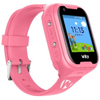 Wiky Watch 4G GPS Silikon Kordon Kare Kameralı Çocuk Akıllı Saat Pembe