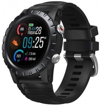 Zeblaze Stratos 47 mm Silikon Kordon Daire Tansiyon Ölçen Unisex Akıllı Saat Siyah