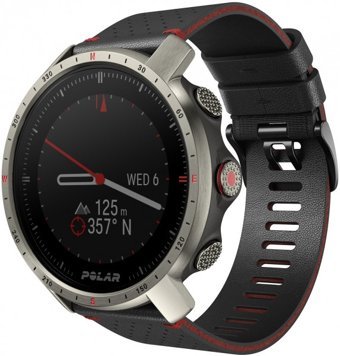 Polar Grit X Pro Titan Su Geçirmez 47 mm Deri Kordon Daire Unisex Akıllı Saat Siyah