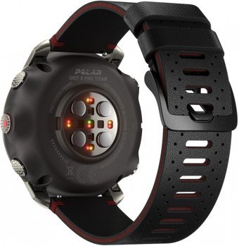 Polar Grit X Pro Titan Su Geçirmez 47 mm Deri Kordon Daire Unisex Akıllı Saat Siyah