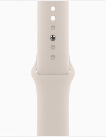 Apple Watch Series 9 Cellular Apple Uyumlu WatchOS Su Geçirmez 41 mm Fluoro Elastomer Kauçuk Kordon Kare Unisex Sim Kartlı Akıllı Saat Krem