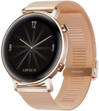 Huawei Watch GT 2 Elegant Huawei LiteOS Su Geçirmez 41.8 mm Metal Kordon Daire Unisex Akıllı Saat Pembe Altın