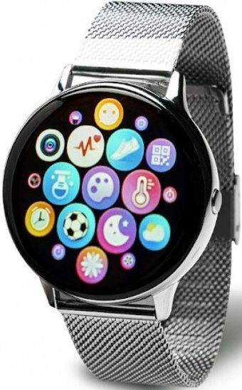 Osse OSW028 Metal Örgü Kordon Daire Unisex Akıllı Saat Gümüş