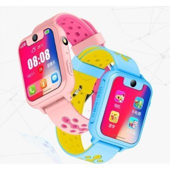 Onkatech Q560 GPS Silikon Kordon Kare Kameralı Sim Kartlı Çocuk Akıllı Saat Mavi