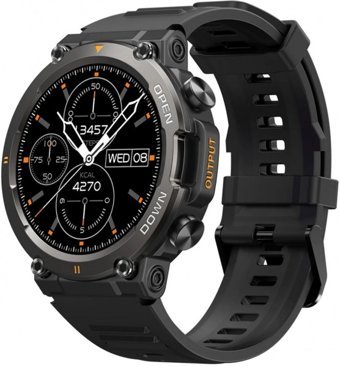 Zeblaze Vibe 7 Su Geçirmez 47 mm Silikon Kordon Daire Tansiyon Ölçen Unisex Akıllı Saat Siyah